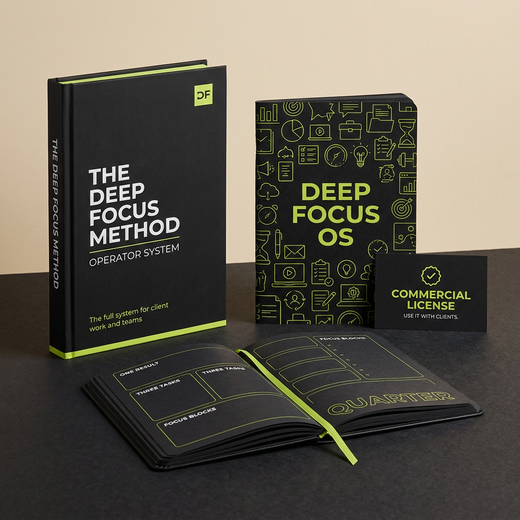 The Deep Focus Method Pro — Operator System with Deep Focus OS, quarterly planner and commercial license
